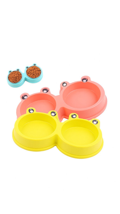Frog shape pet food bowl (Without steel bowls)