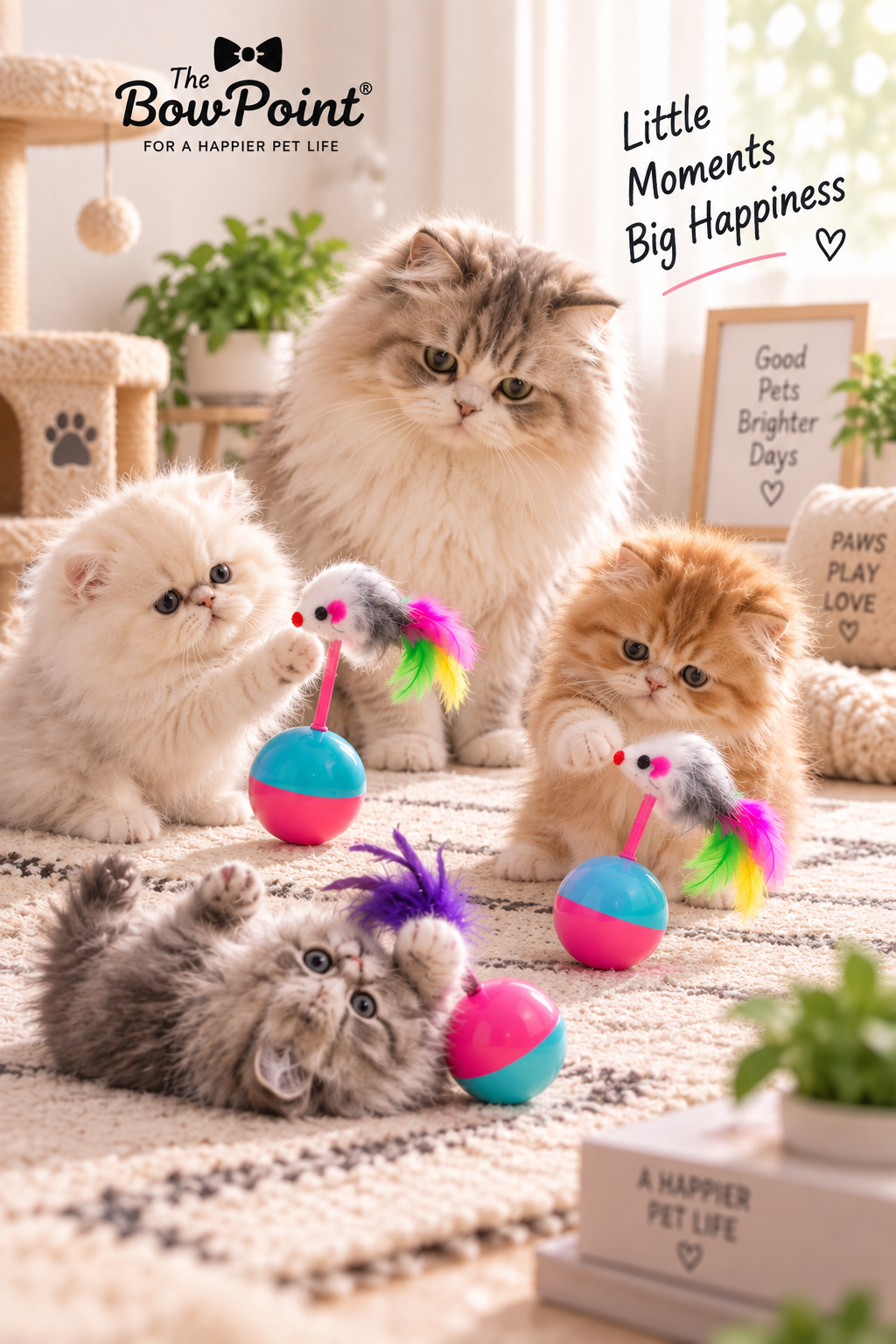 Mouse on Ball Cat Toy- Equilibrium Ball Comes Back to its Place
