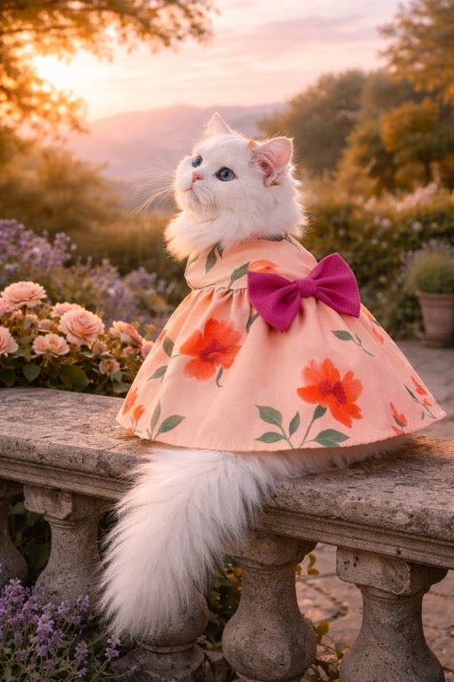 Peach blossom pet frock 🌺