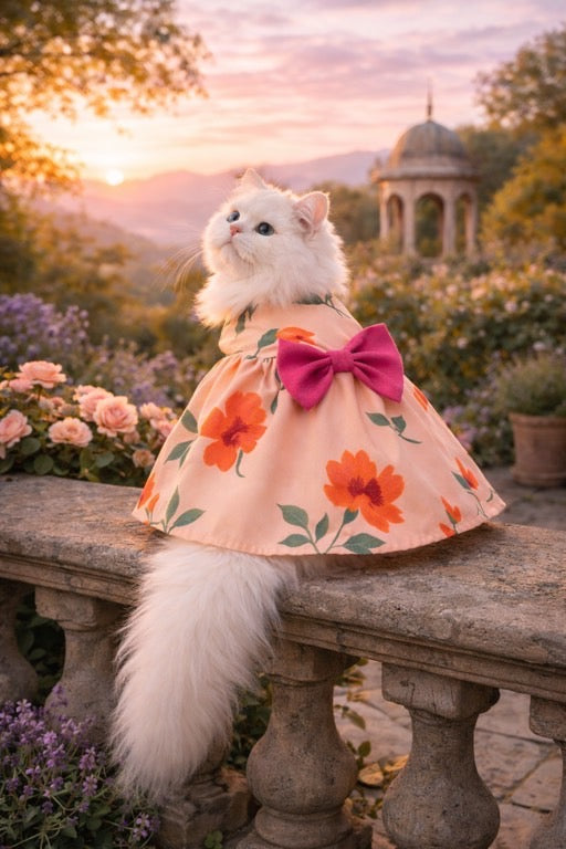 Peach blossom pet frock 🌺