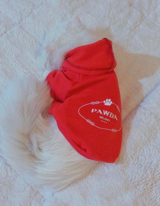 Pawda Milano Pet Hoodie - Red ❤️🐾