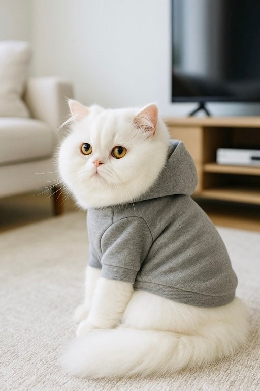 Plain Pet Hoodie - Grey 🩶 🐾