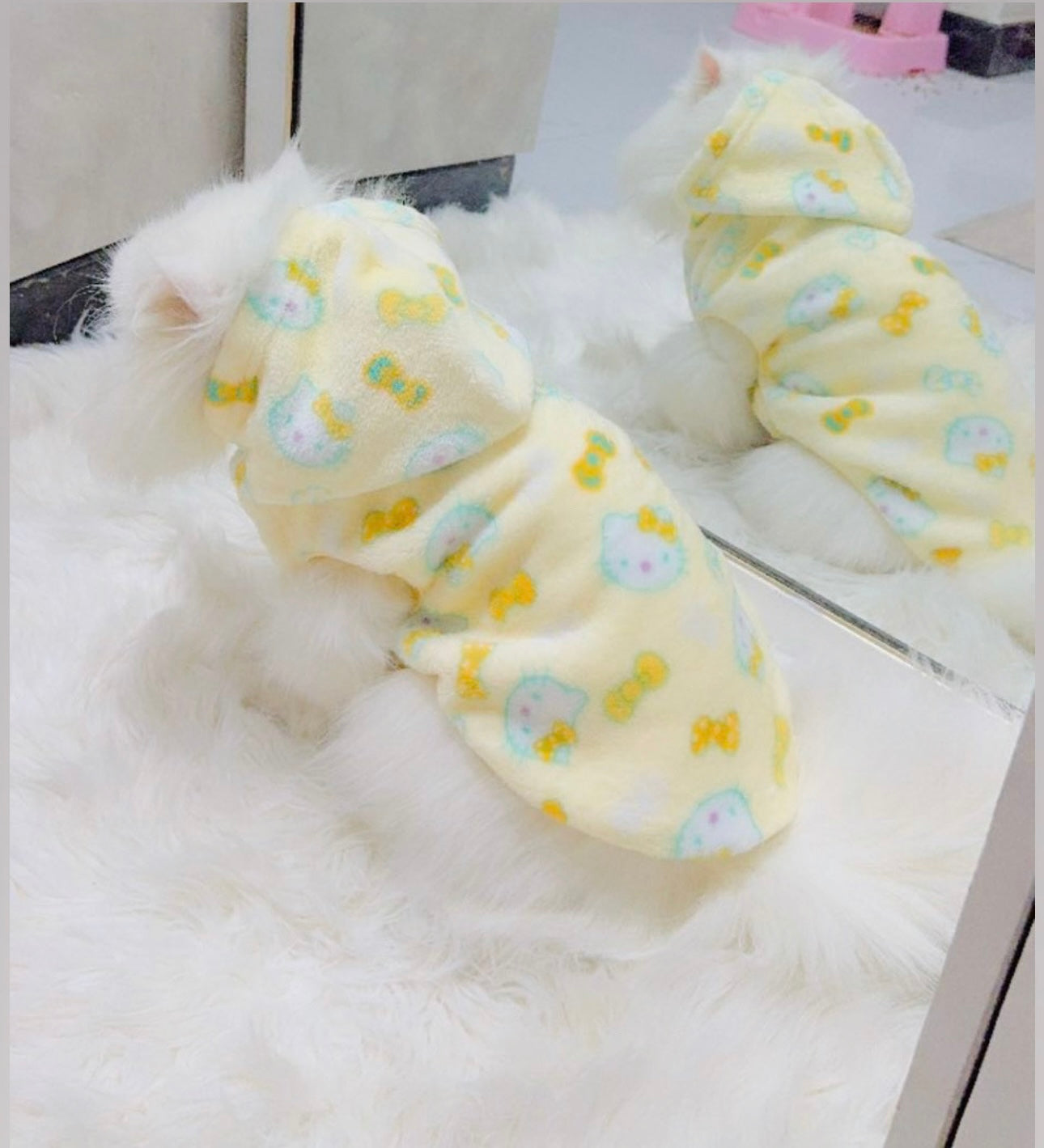 Hello kitty pet hoodie - Yellow 🐱 🐾