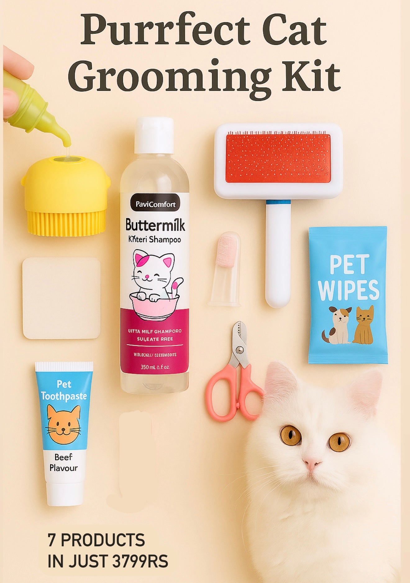 Purrfect Cat Grooming Kit