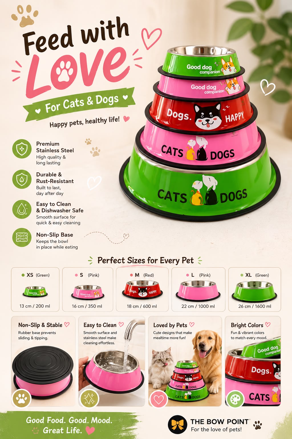 Colorful steel bowl - Dog & Cat size