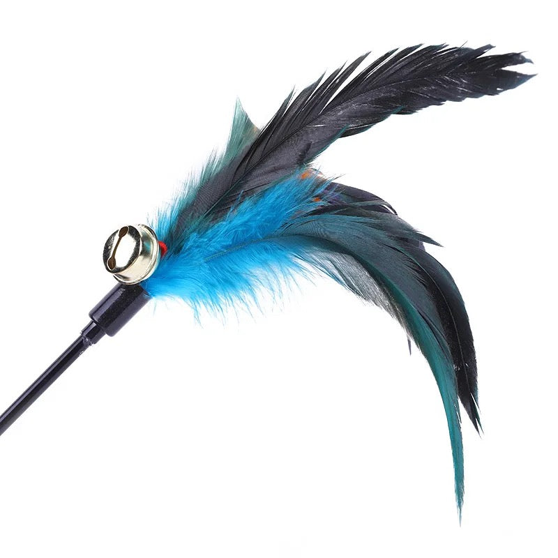 Pet toy stick Feathers bell