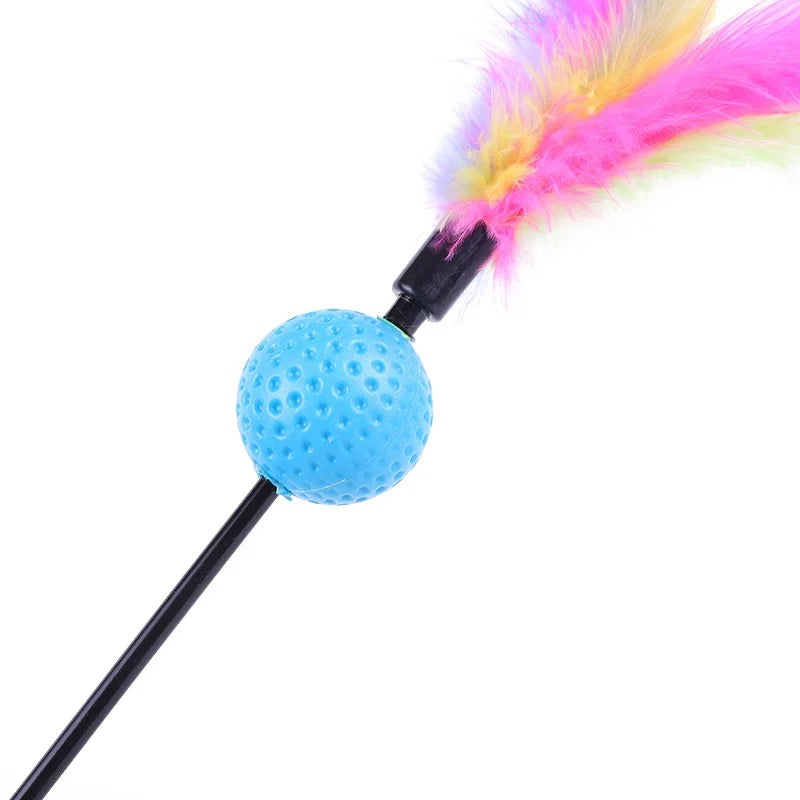 Pet Teaser Feather Ball Play Rod Wand🦯🦯