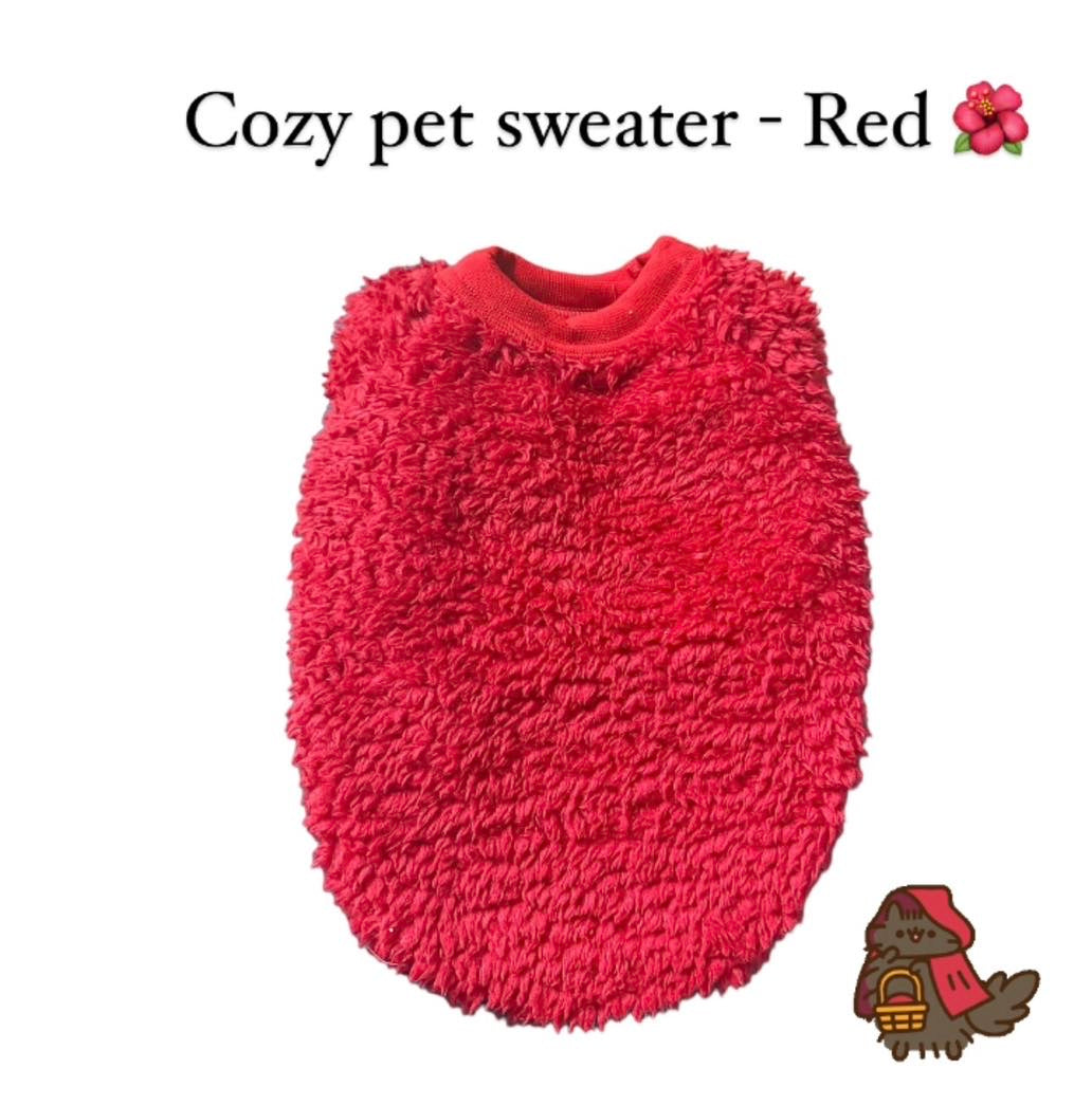 Cozy Pet Sweater -Red  🌺