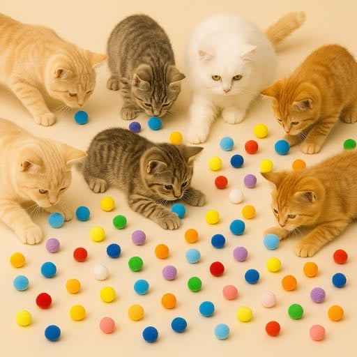 Soft Fluffball Cat Toy - 1pc