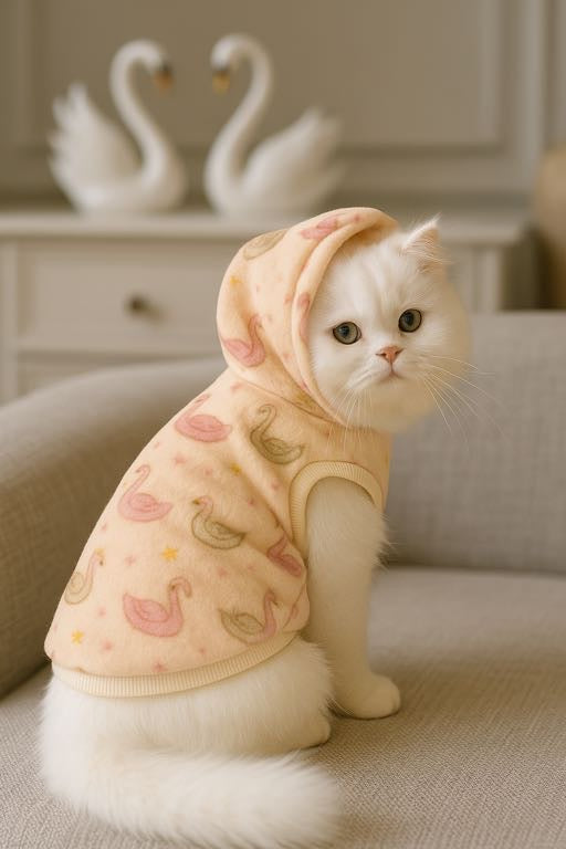 Swan Pet Hoodie- peach 🍑 🦢