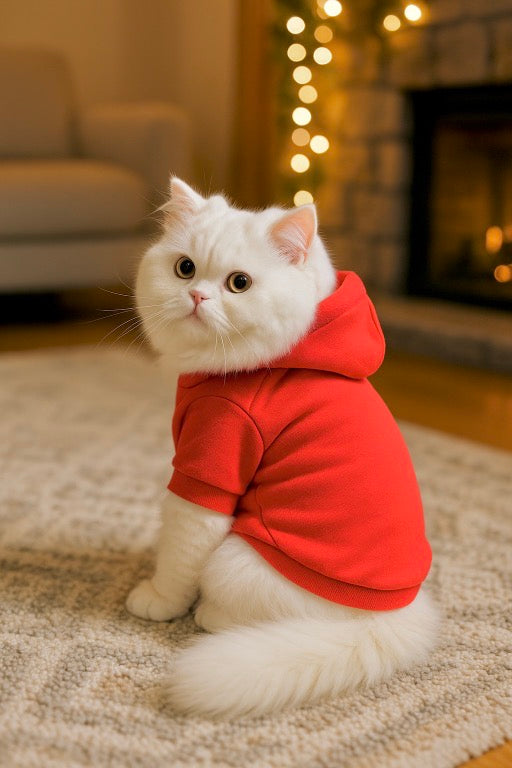 Plain Pet Hoodie - Red ❤️ 🐾