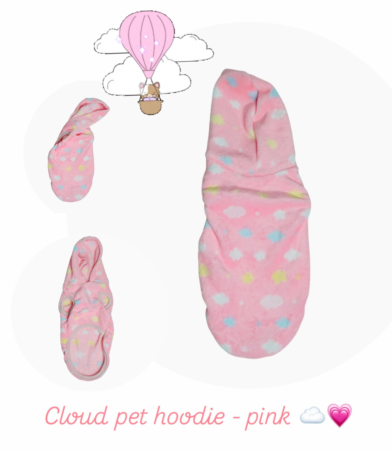 Cloud Pet Hoodie Pink ☁️ 🐾