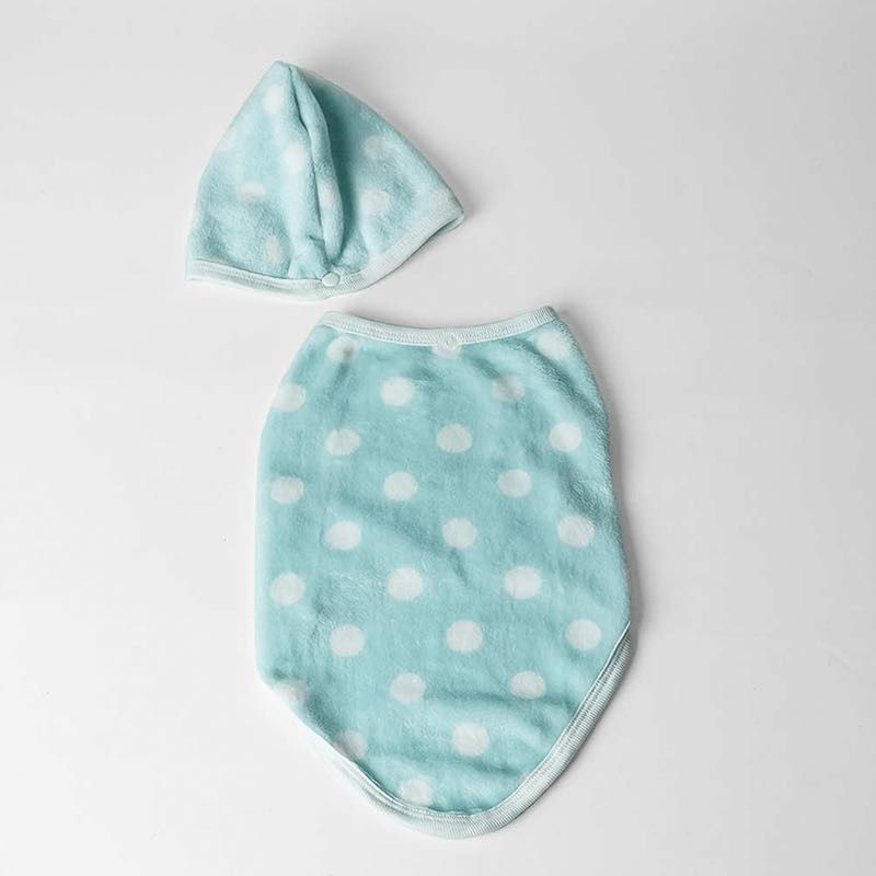 Polka dot hoodie with removable cap- Sea Green❄️ 🐾