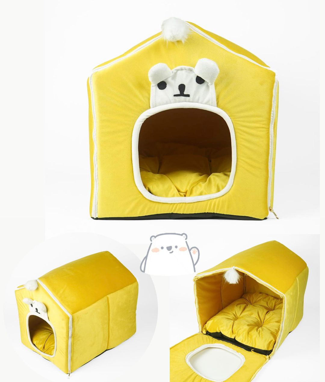 Polar Bear Pet House Cozy & soft 🐻‍❄️