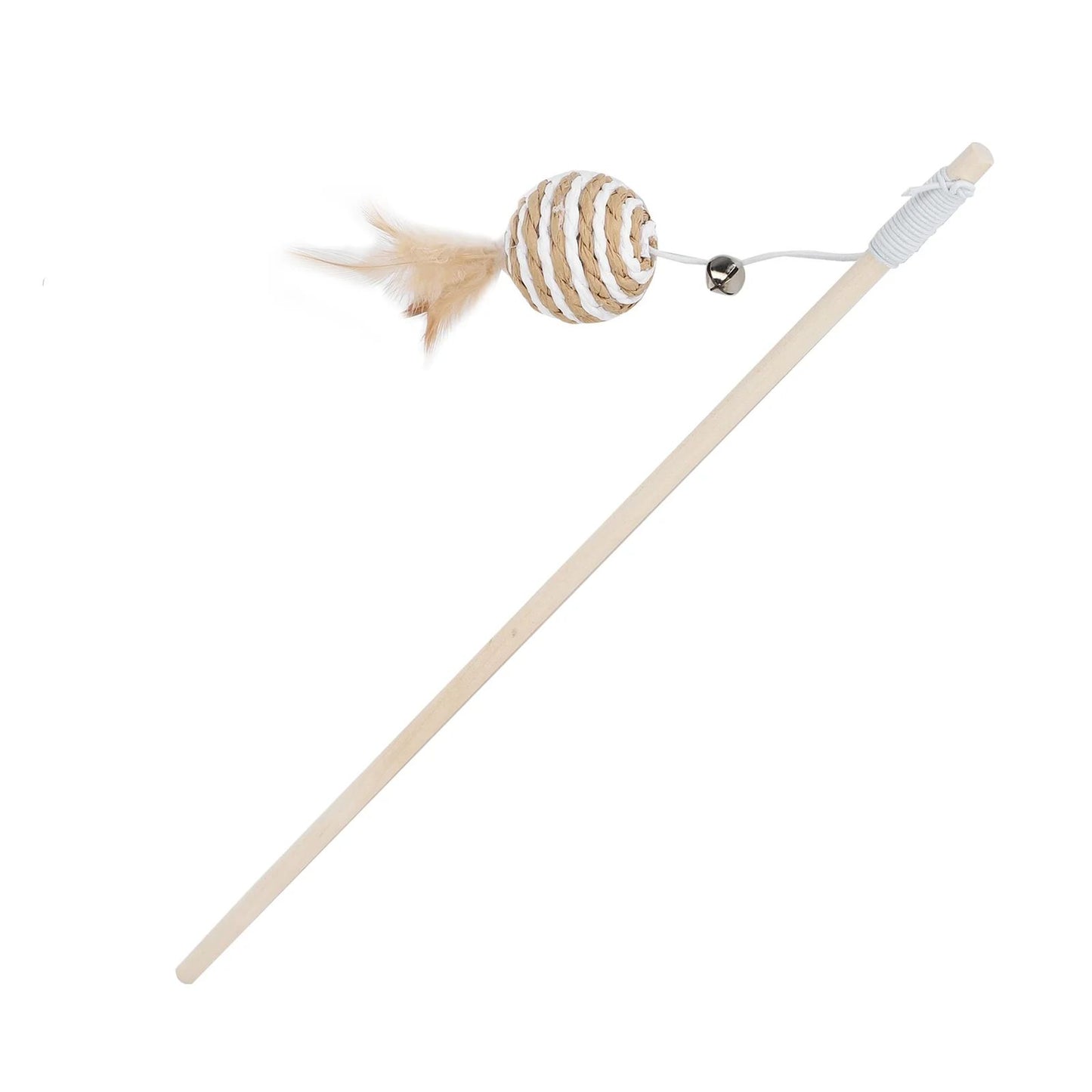 Sisal ball cat toy stick - with bell