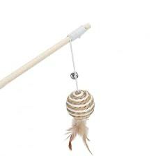 Sisal ball cat toy stick - with bell