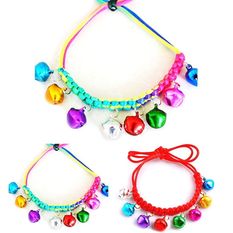 Multicolor cat bells collar