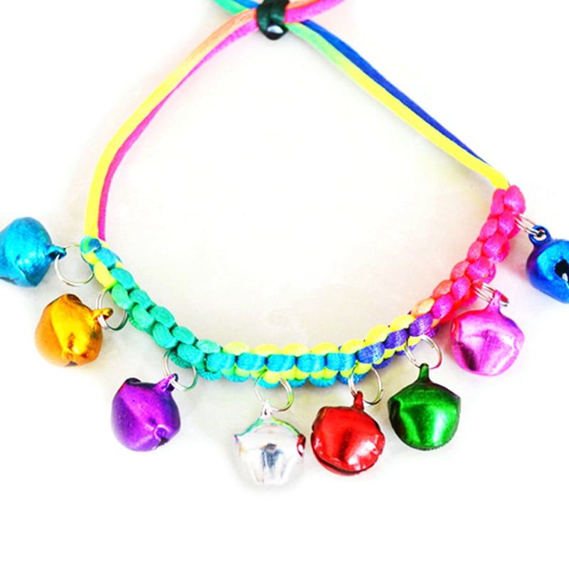 Multicolor cat bells collar