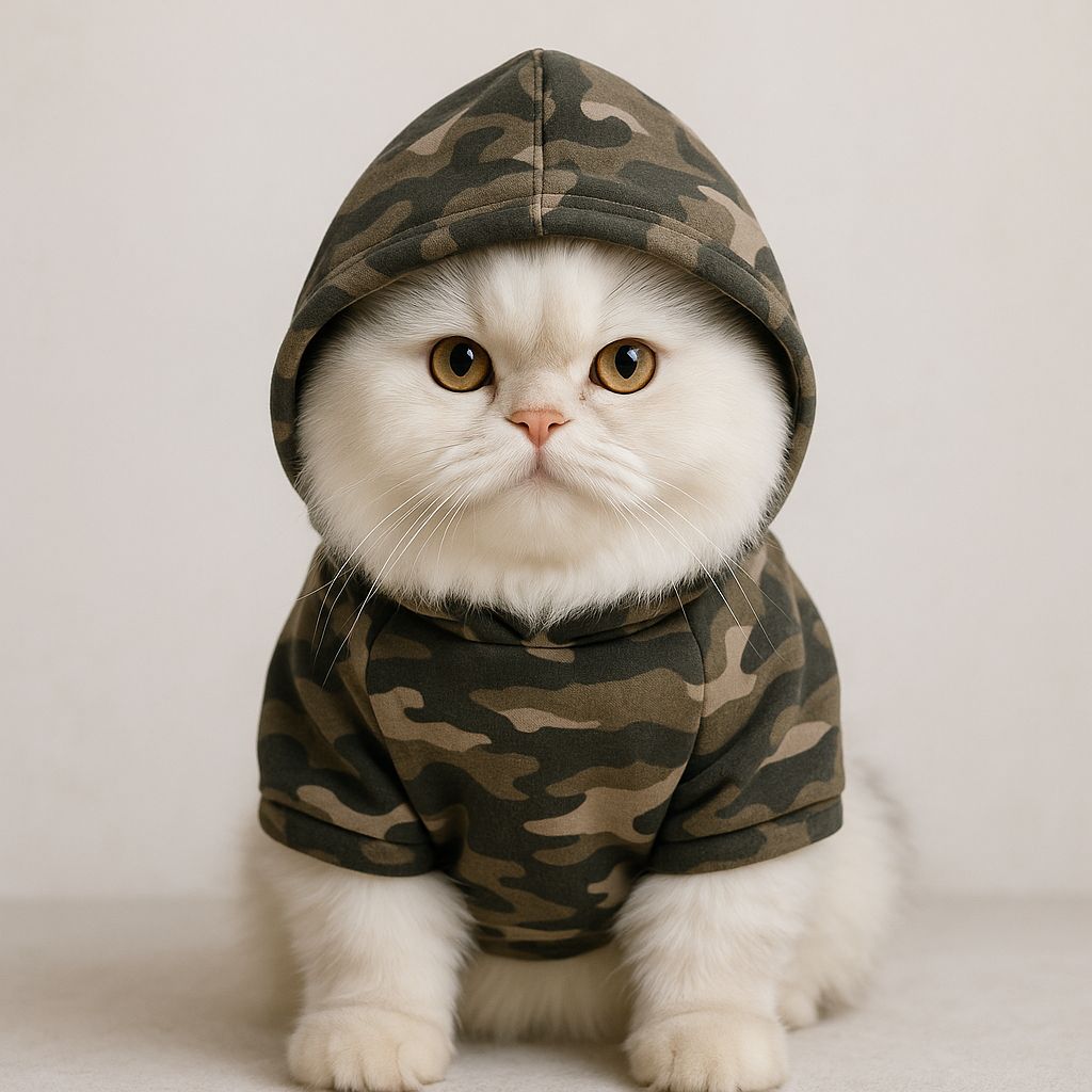 Camouflage Pet Hoodie – Brown 🐾
