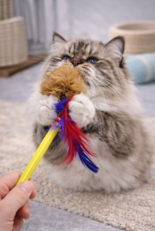 Pompom cat toy stick 🦯- 399Rs