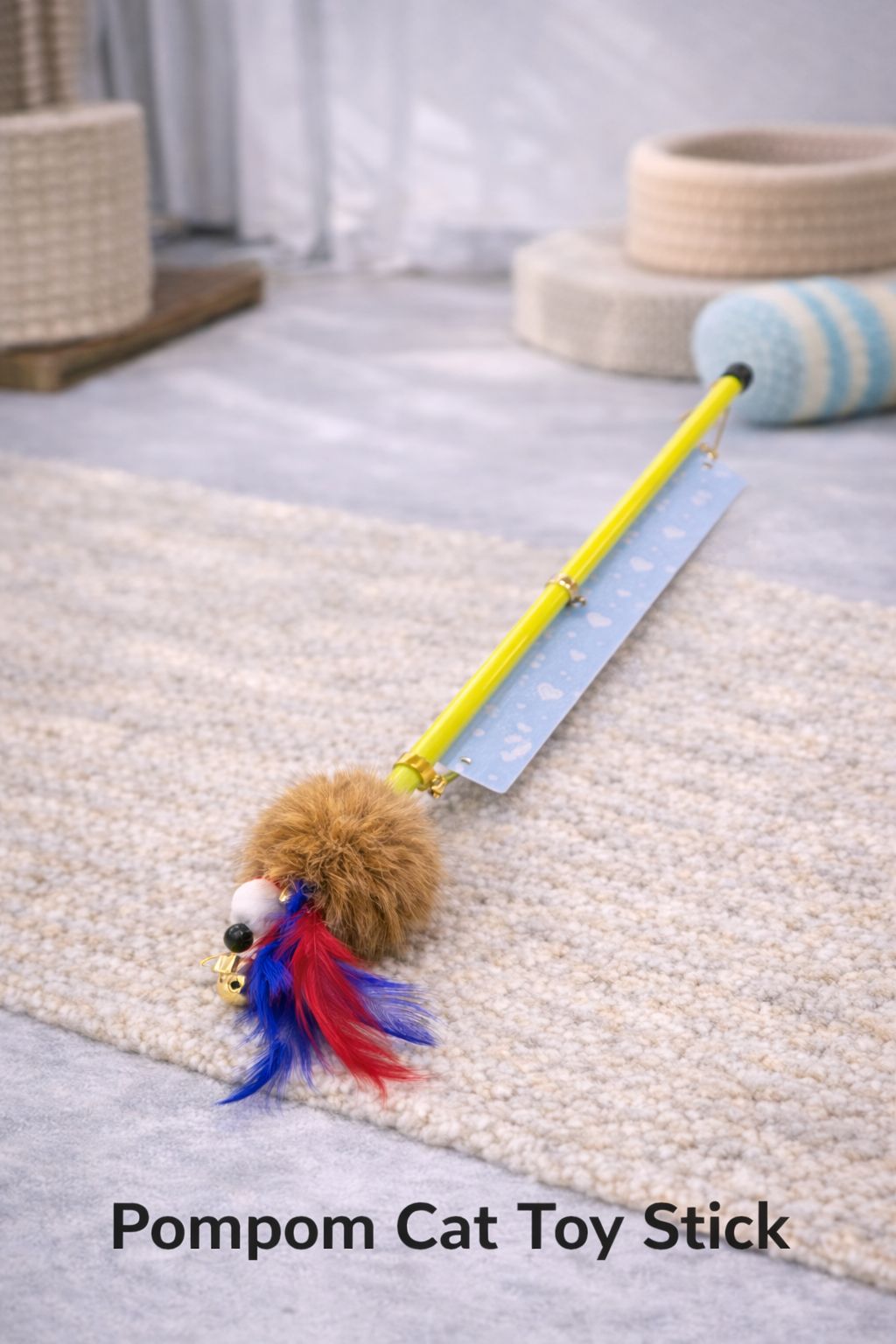 Pompom cat toy stick 🦯- 399Rs