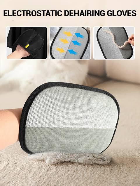 Pet hair removing glove