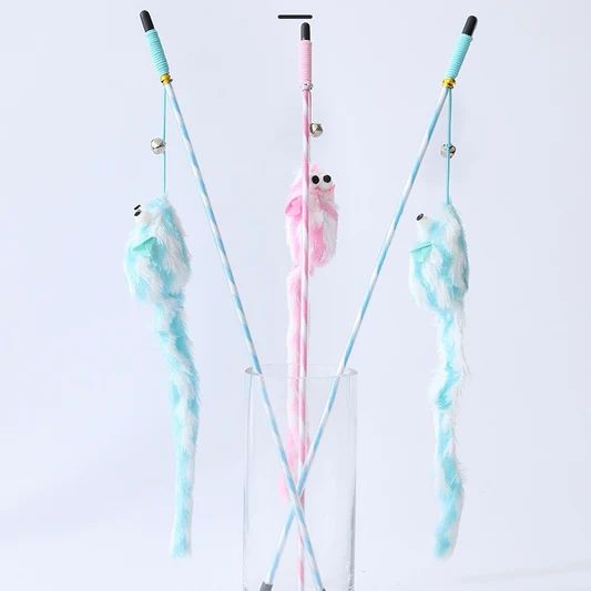 Cat Hunting Mouse Tail Stick