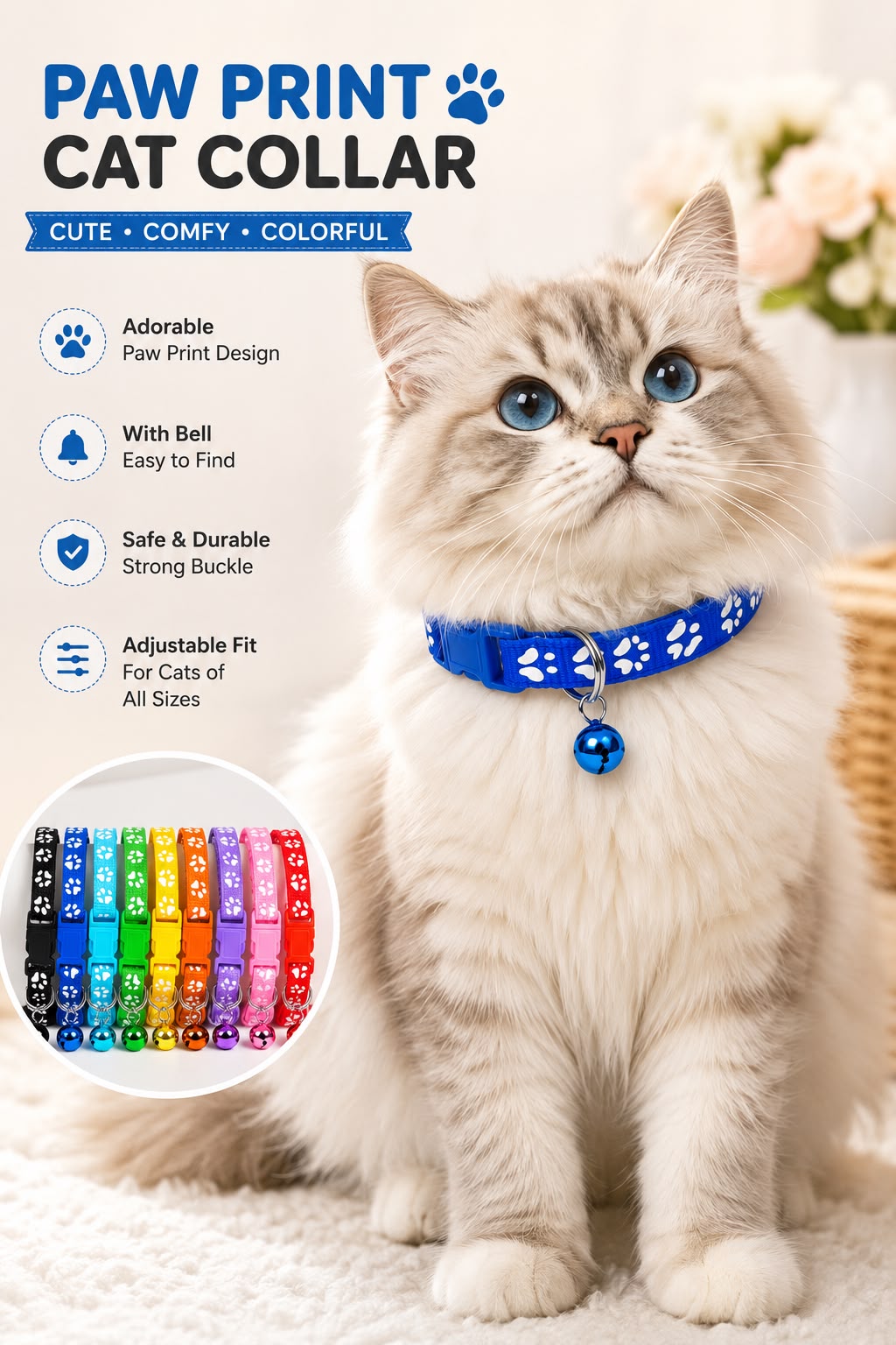 Paw Pet Collar with Bell