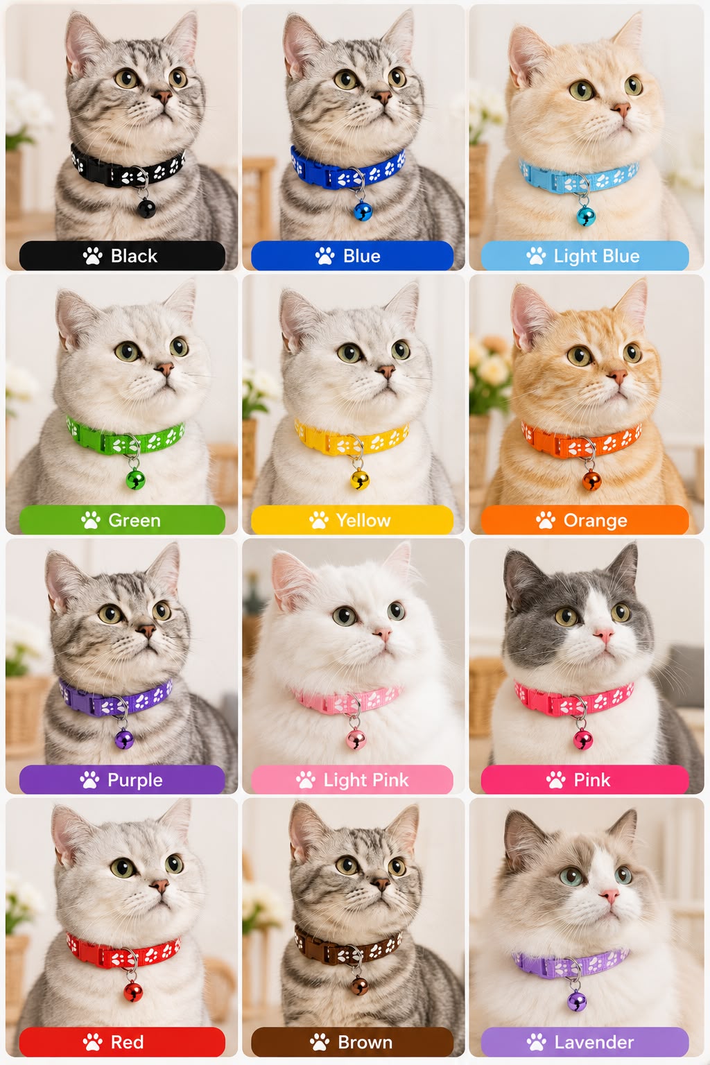 Paw Pet Collar with Bell