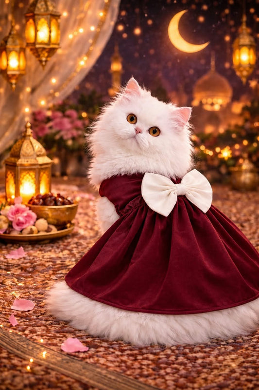 Royal Burgundy  Pet Frock 🎀 🌸