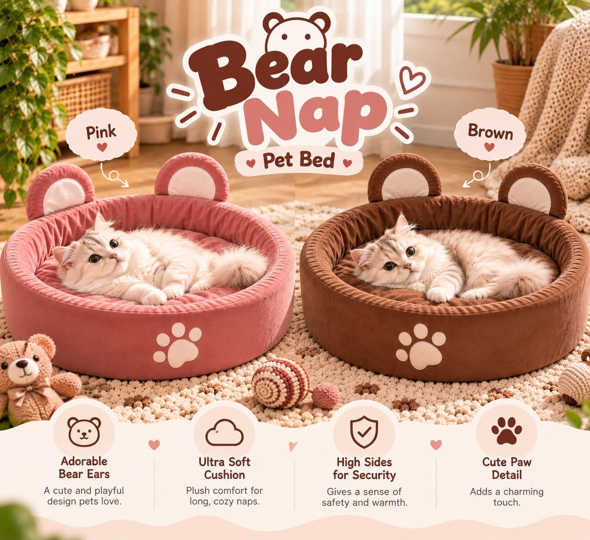 Bear Nap Pet Bed🐻