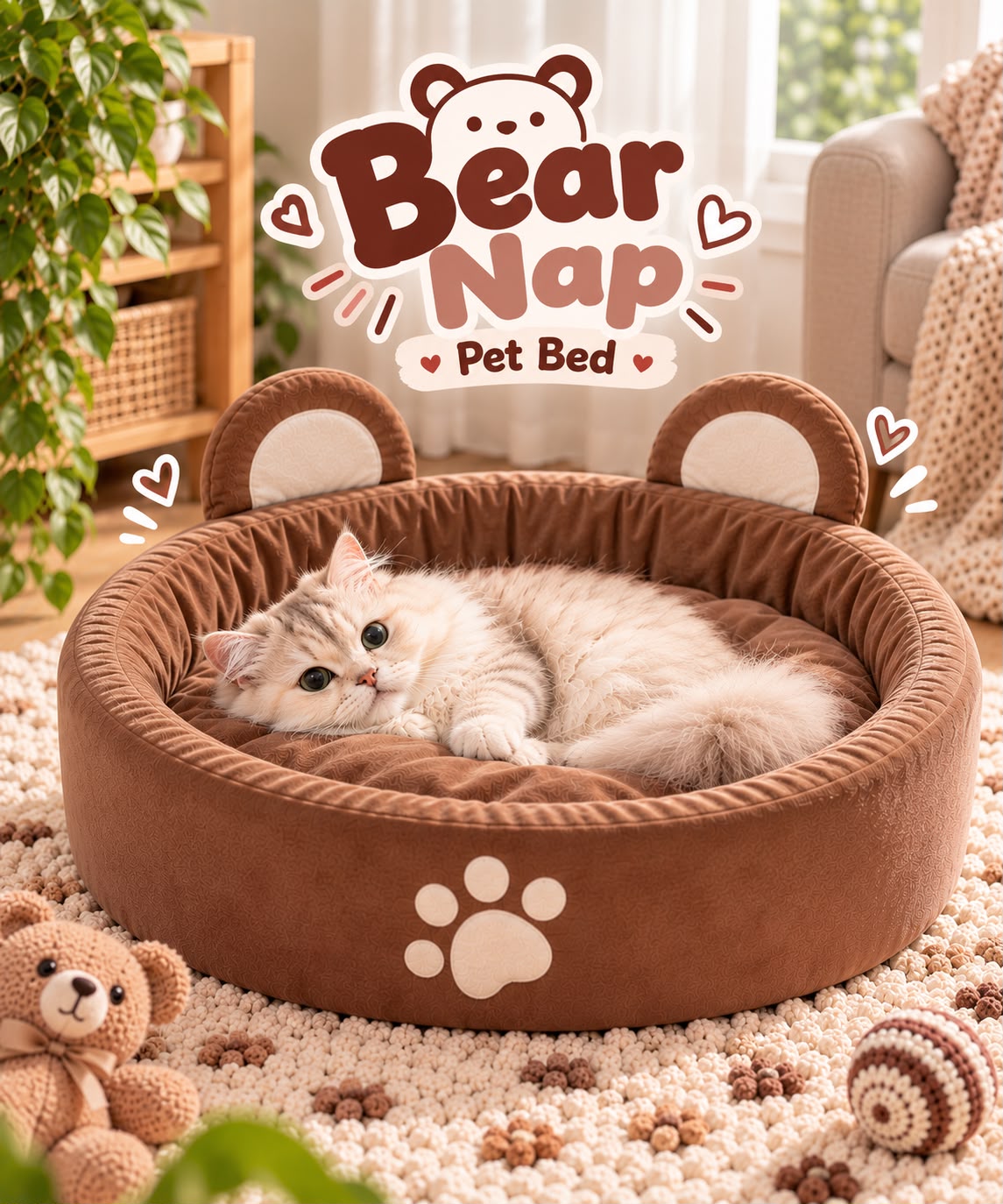 Bear Nap Pet Bed🐻