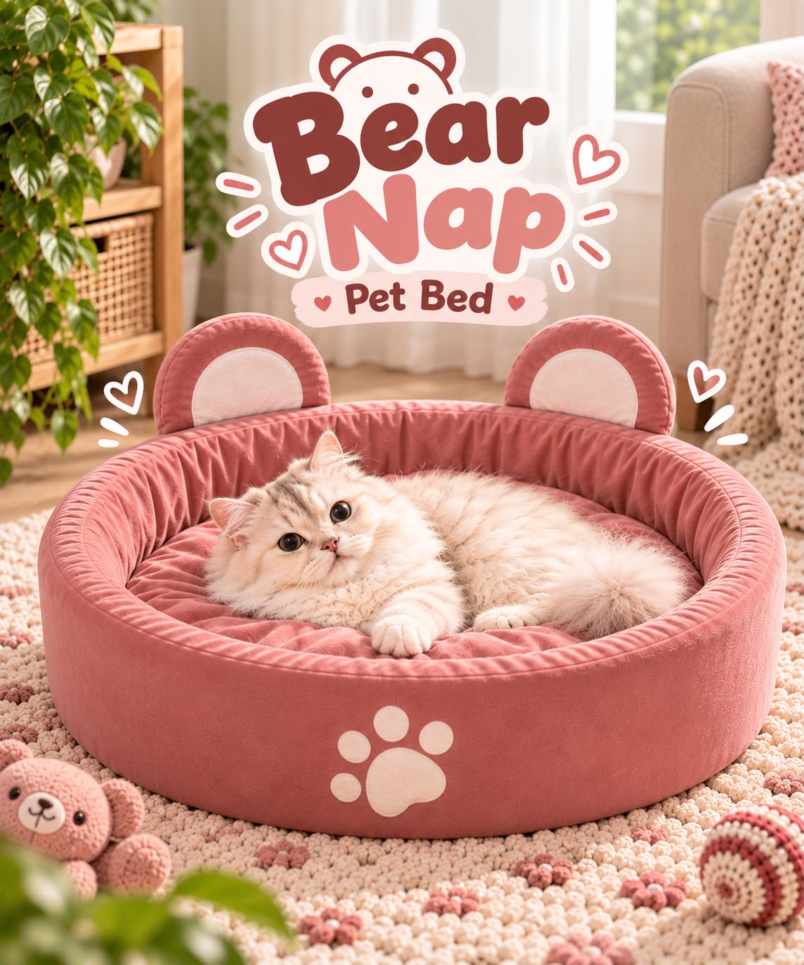 Bear Nap Pet Bed🐻