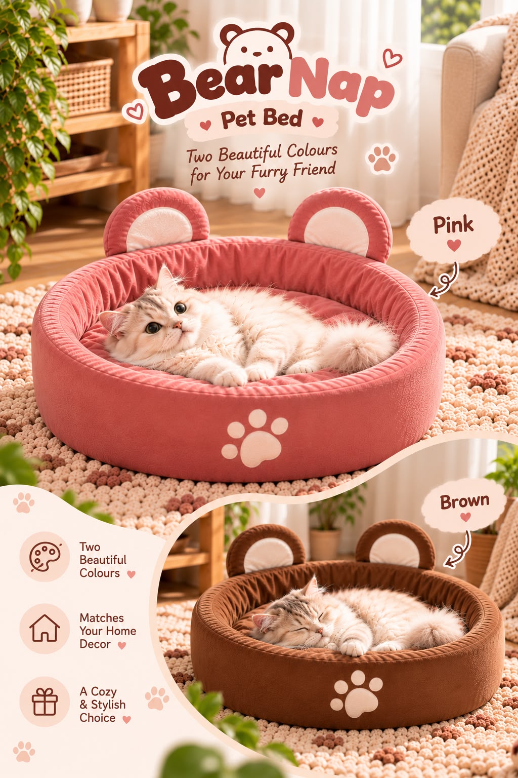 Bear Nap Pet Bed🐻