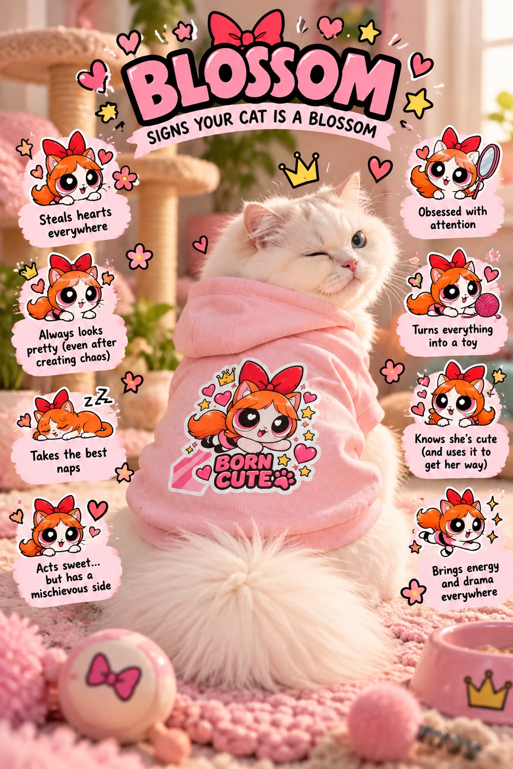 ⚡ Blossom 🌸 Powerpuff Cats Collection - Limited edition