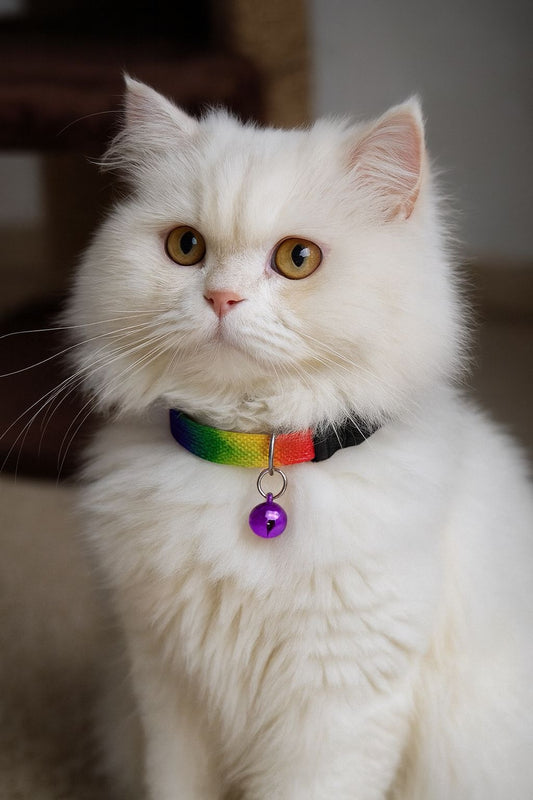 Rainbow Pet Collar with Bell