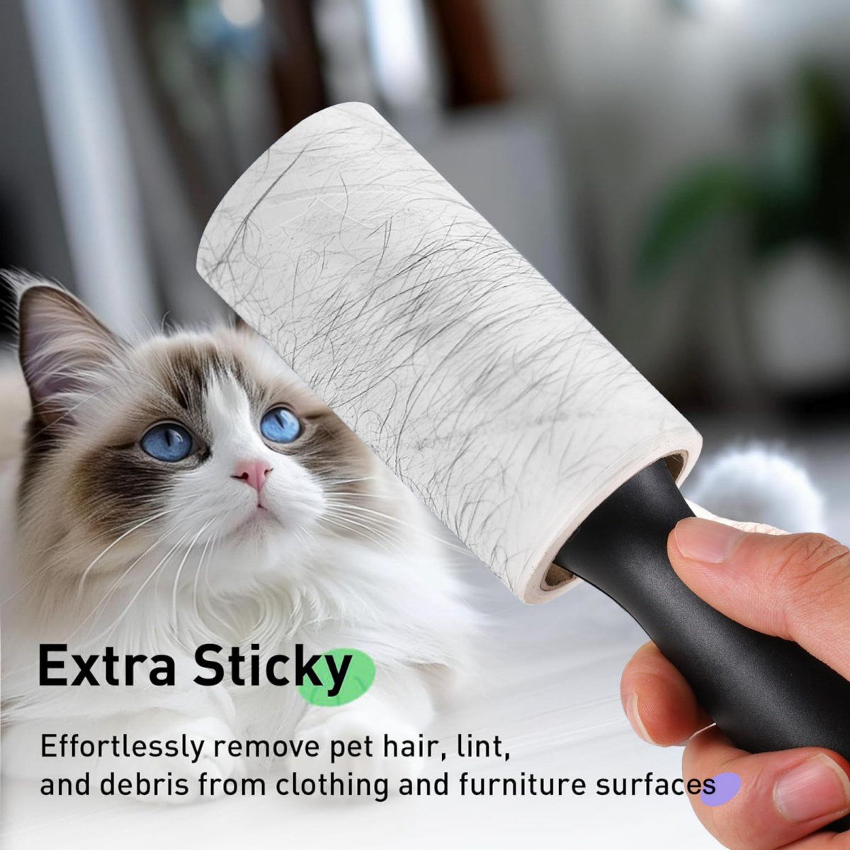 Sticky lint roller - with  sheets