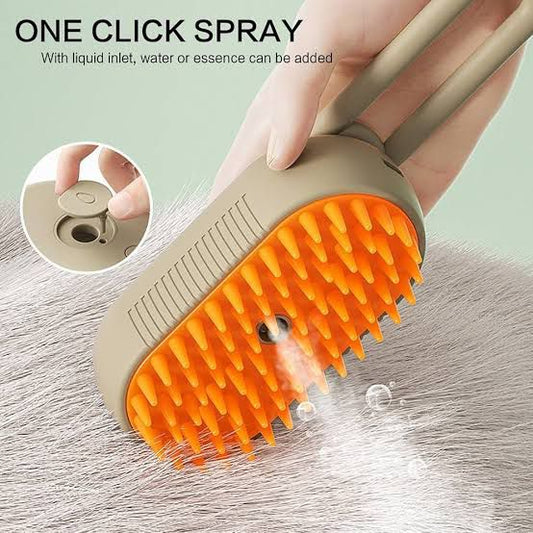 3-in-1 Steam Pet Grooming Brush with Handle 🐾