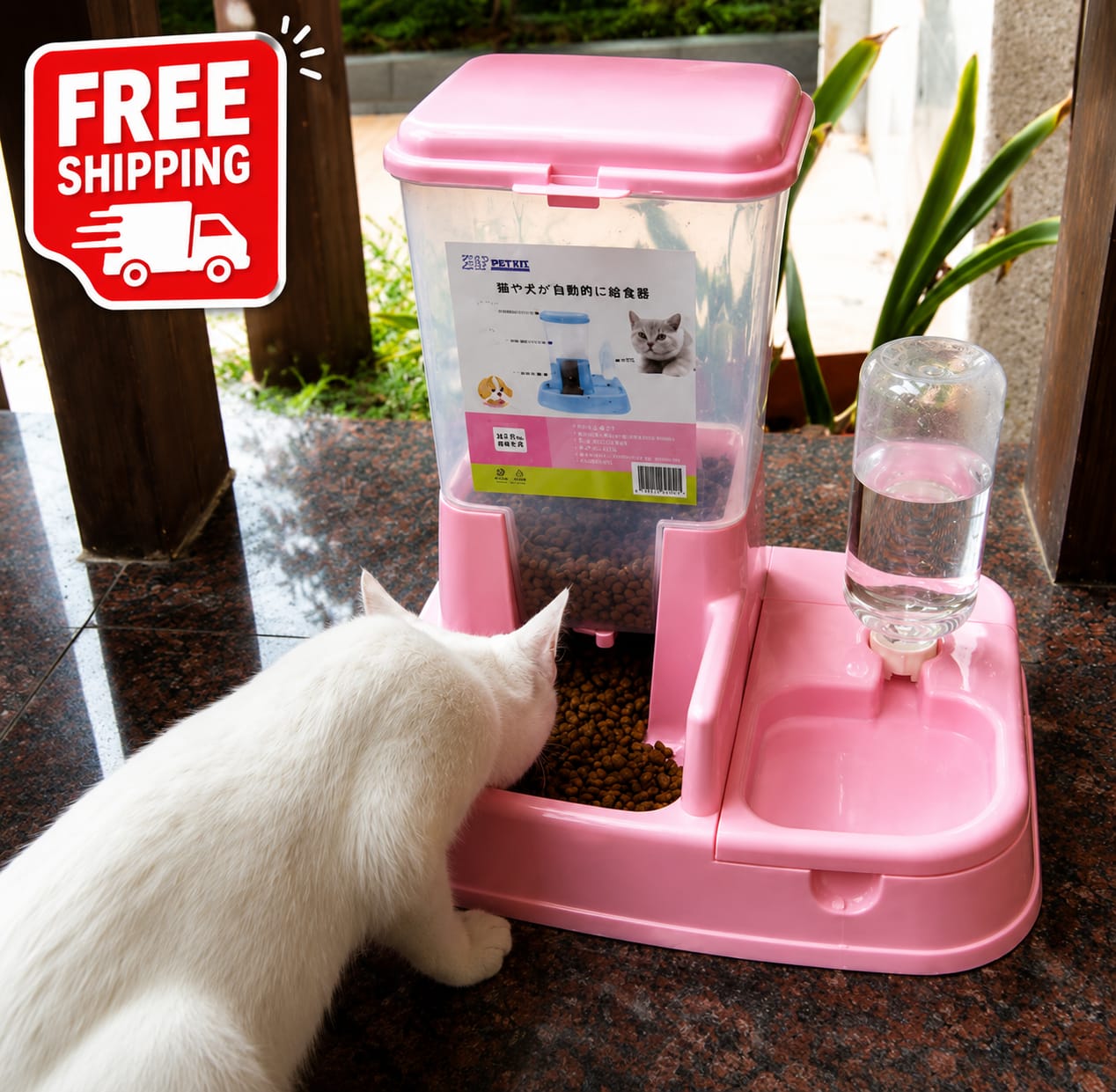 Pet food and water dispenser - Big Size Free Shipping 🟢