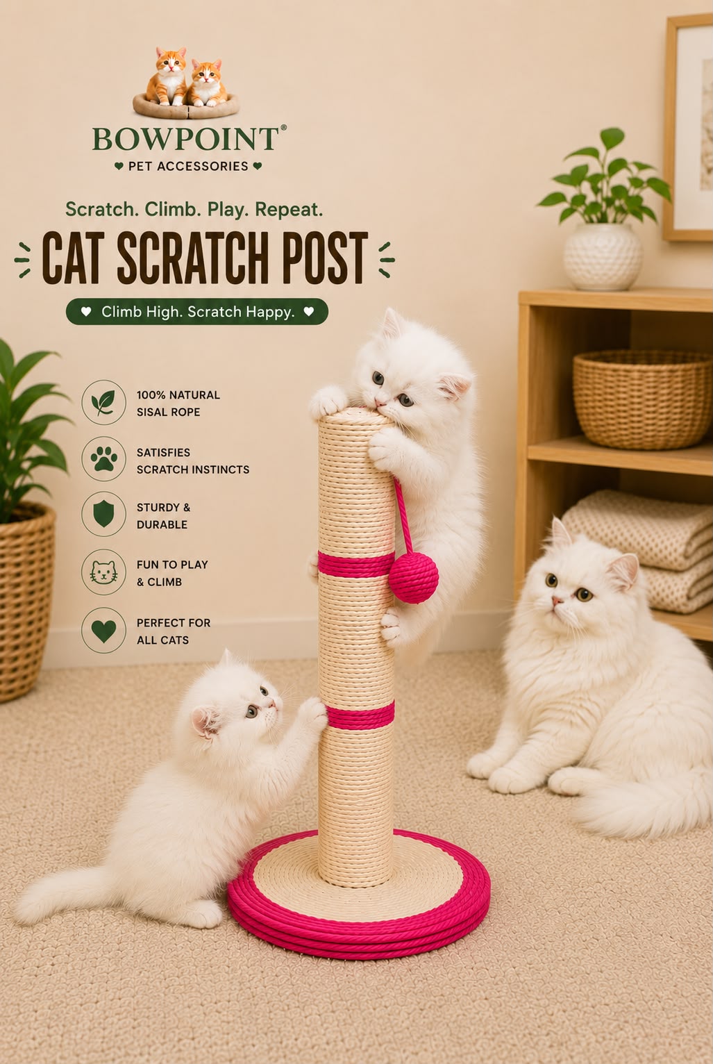 Cat scratching pole 🐭🏐