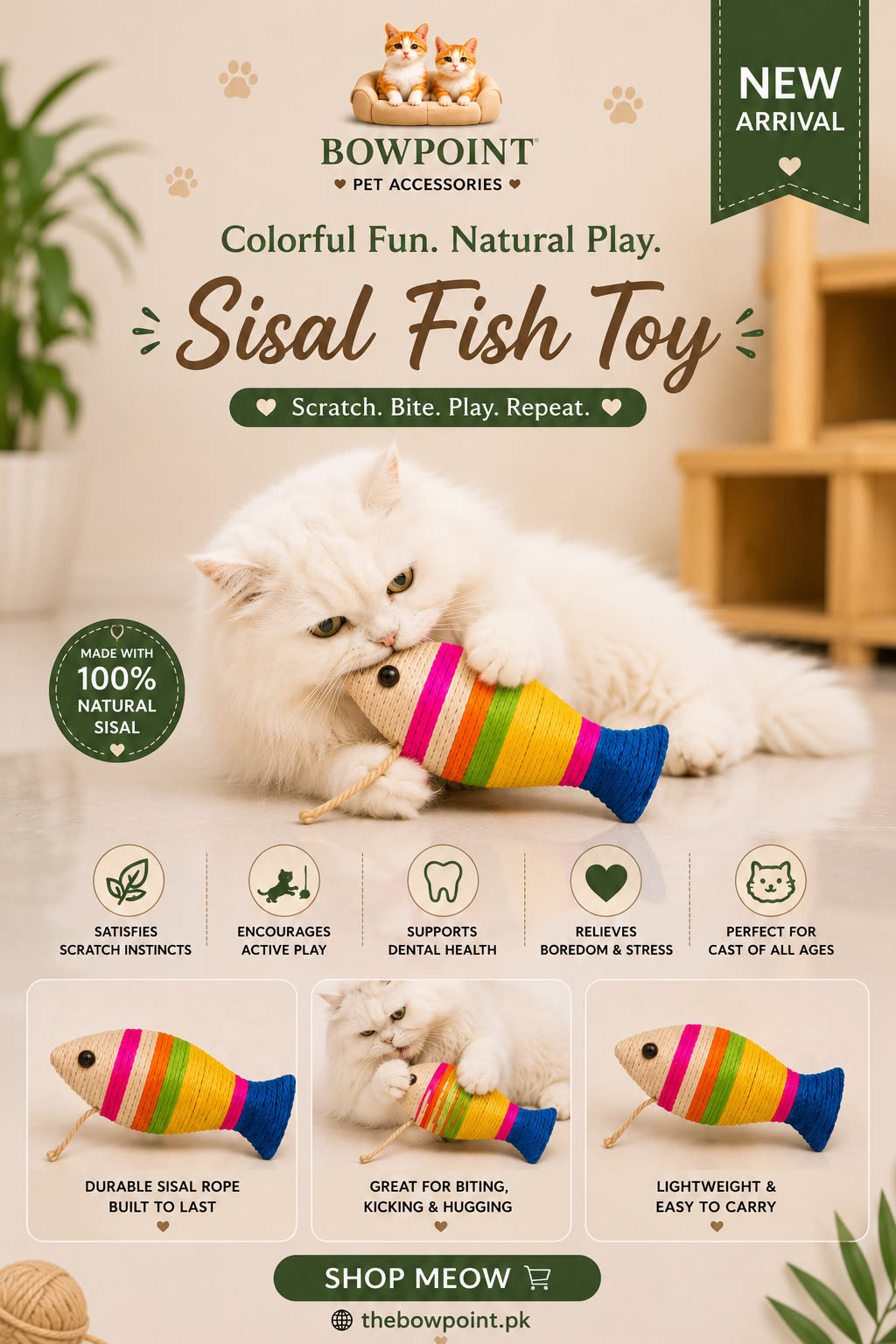 Fish Shape Sisal Cat Scratching Toy