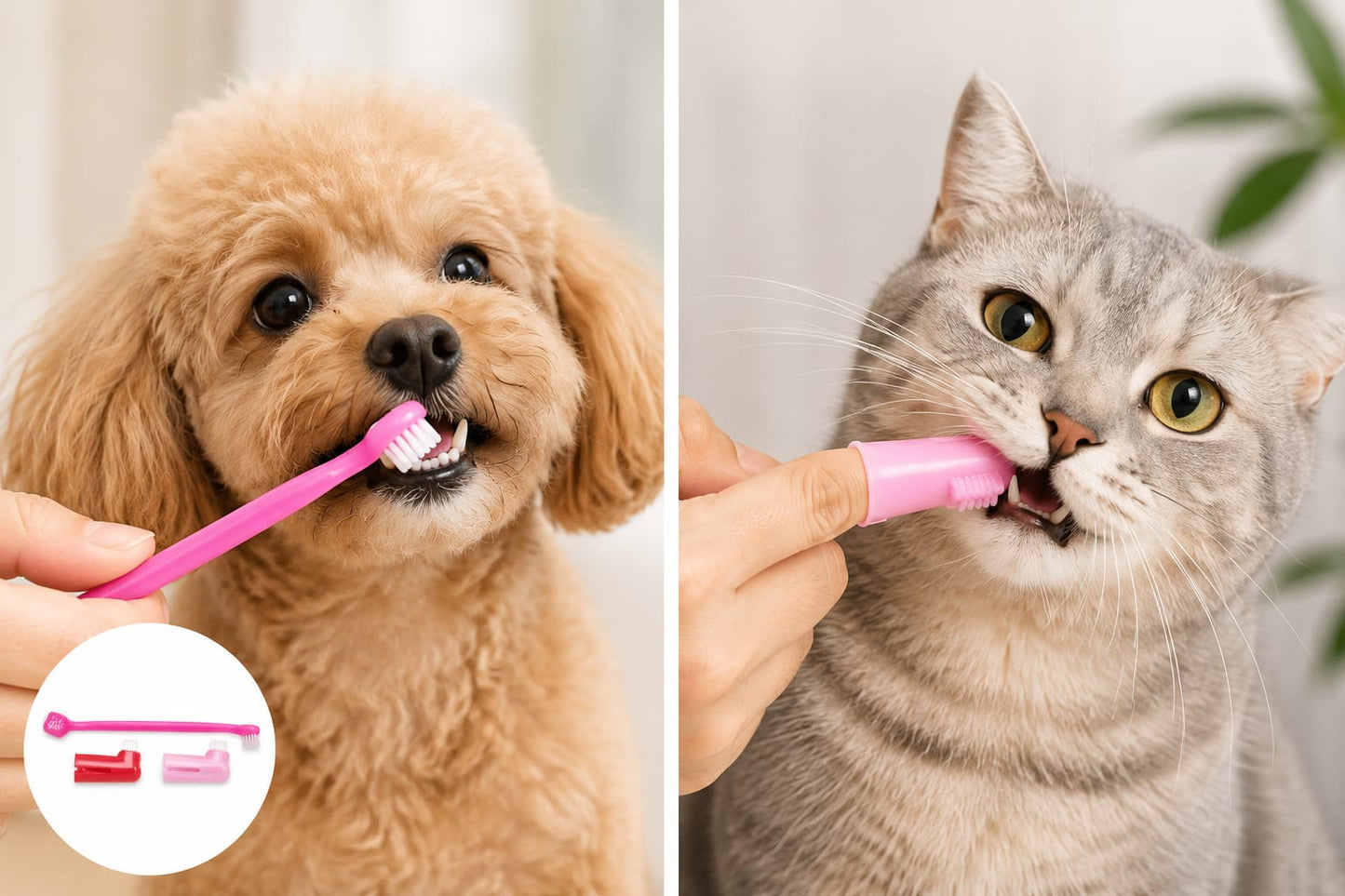 3-Piece Pet Toothbrush Kit for Dogs & Cats