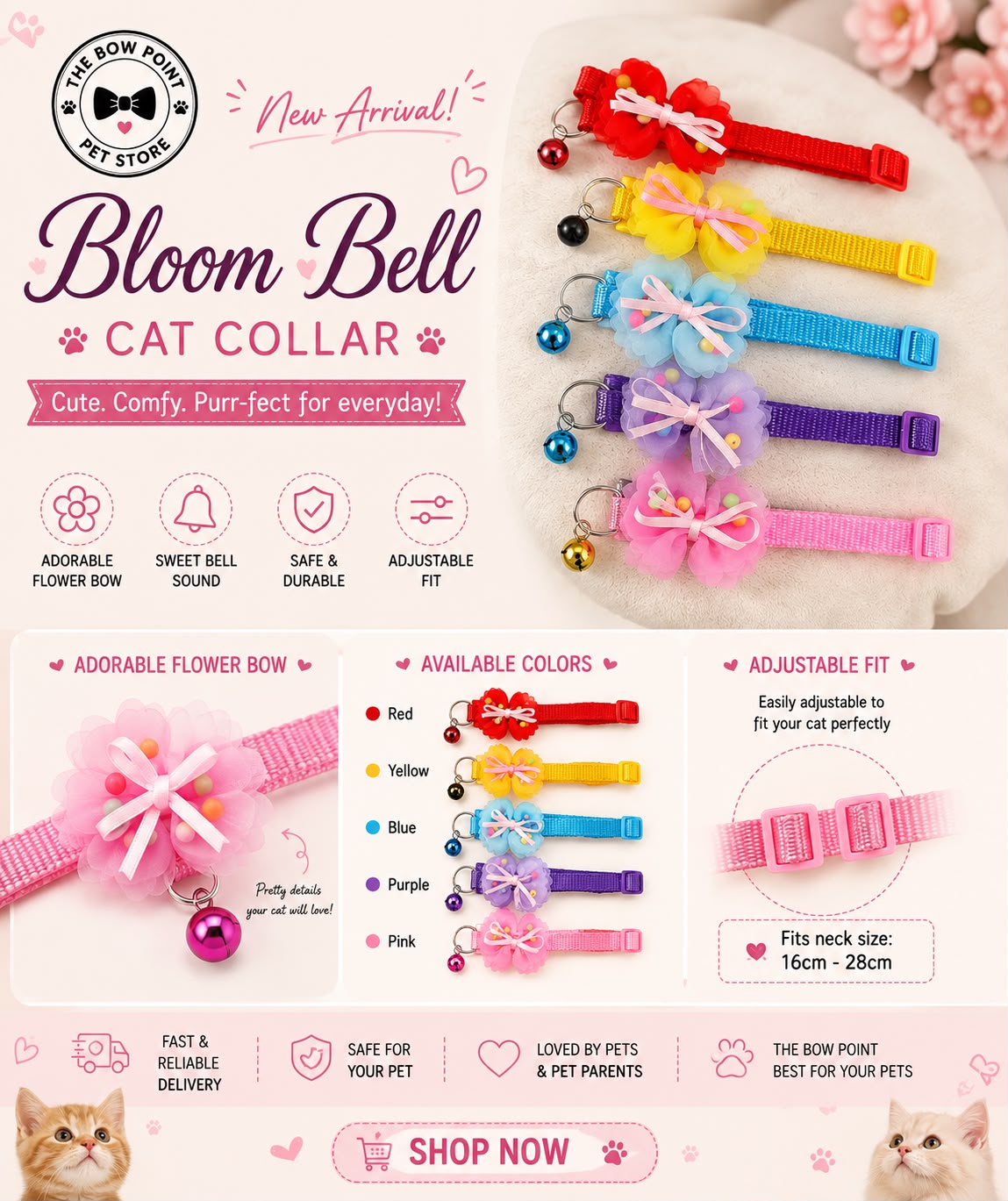🌸 Bloom Bell Cat Collar 🔔