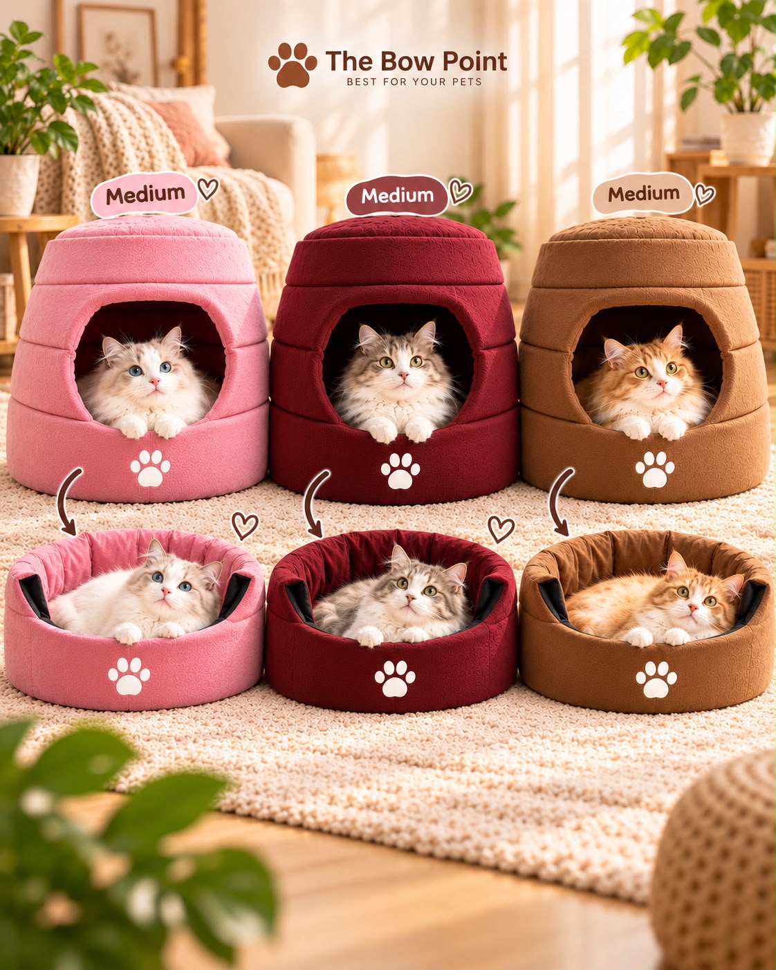 Cocoon Convertible Pet House – Cat House with Cushion