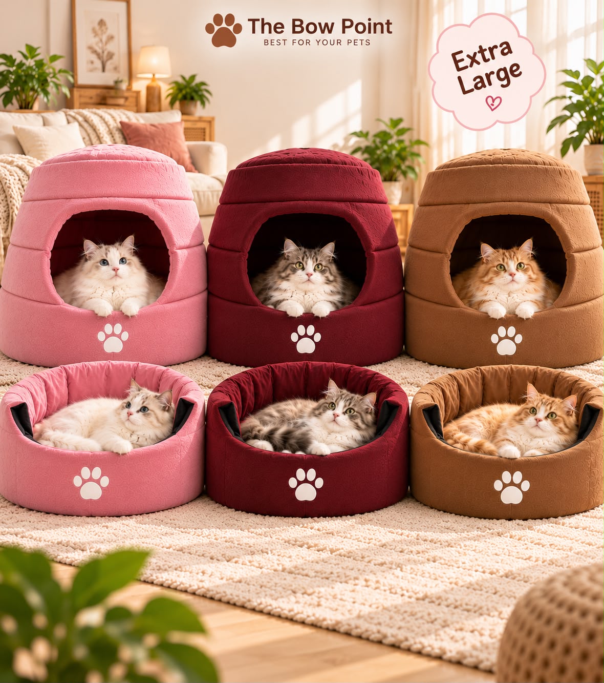 Cocoon Convertible Pet House – Cat House with Cushion