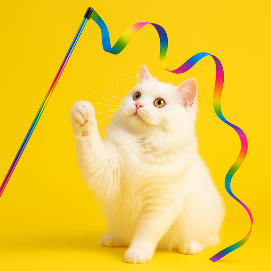 Rainbow cat toy stick 🌈