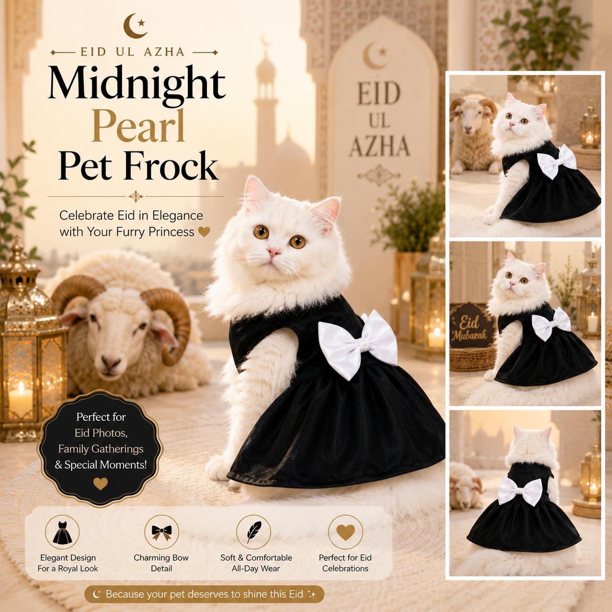Midnight Pearl Pet Frock 🖤✨