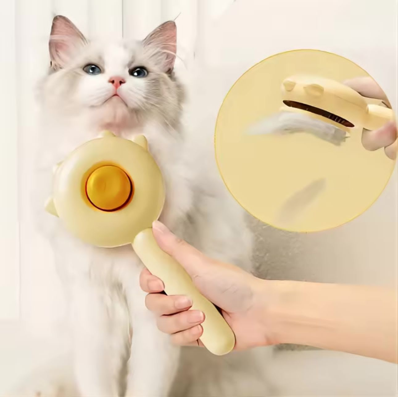 Purry Pet Hair Grooming Brush -  Button Press | Box packaging