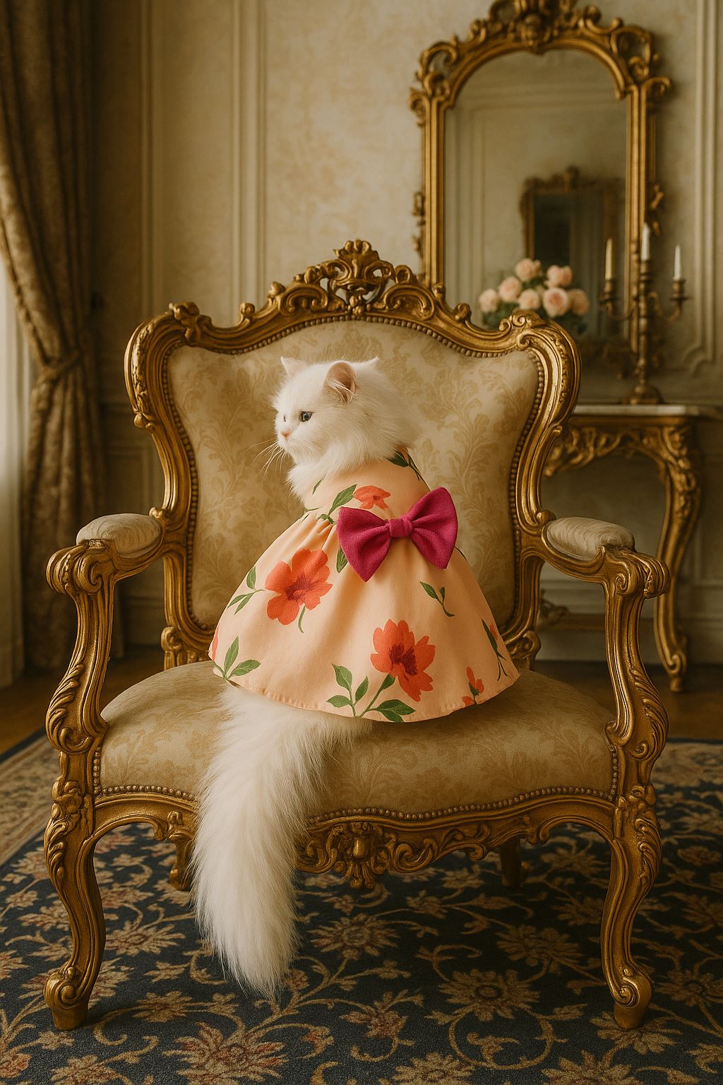 Mom & Cat duo - Peach blossom pet frock 🌺