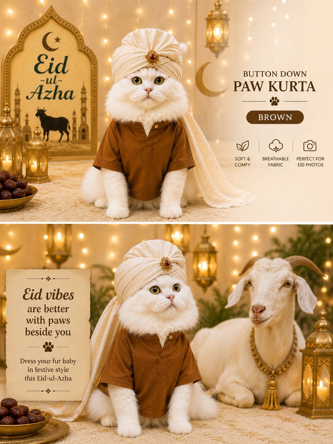 Button down Paw Kurta